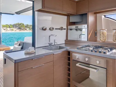 Galley of Nauti Cat, a Lagoon 50 catamaran at Kotor, Montenegro