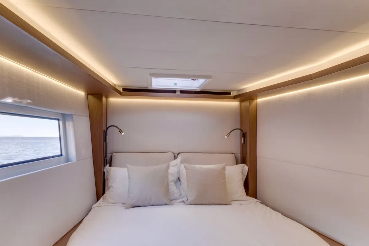 Cabin on Nauti Cat, a Lagoon 50 catamaran at Kotor, Montenegro