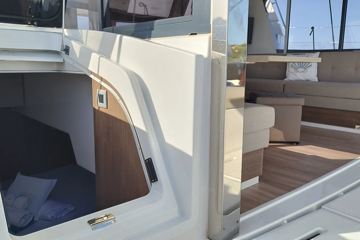 Galley of Grampus, a Bali 4.6 catamaran at Olbia, Italy