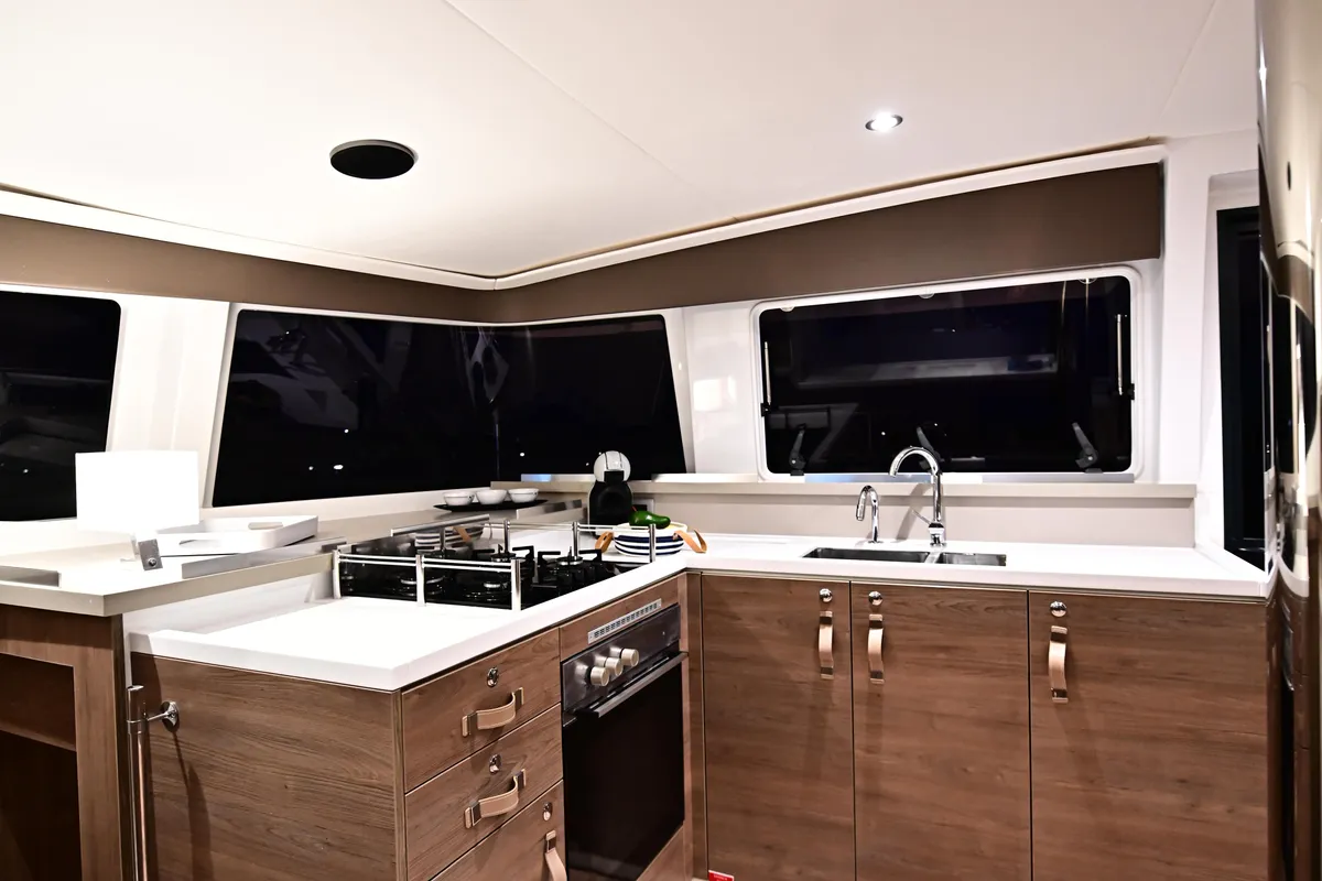 Galley of Cio, a Bali 4.4 catamaran at Olbia, Italy