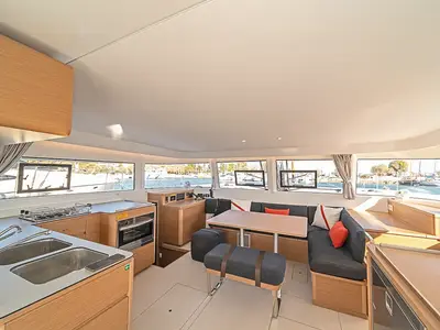 Salon of Tiramisu, a Excess 14 catamaran at Municipal Unit of Lefkada, Greece