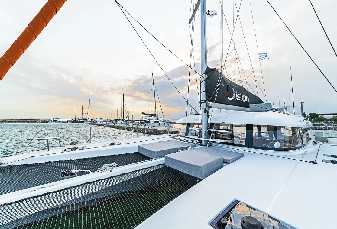 Deck of Tiramisu, a Excess 14 catamaran at Municipal Unit of Lefkada, Greece