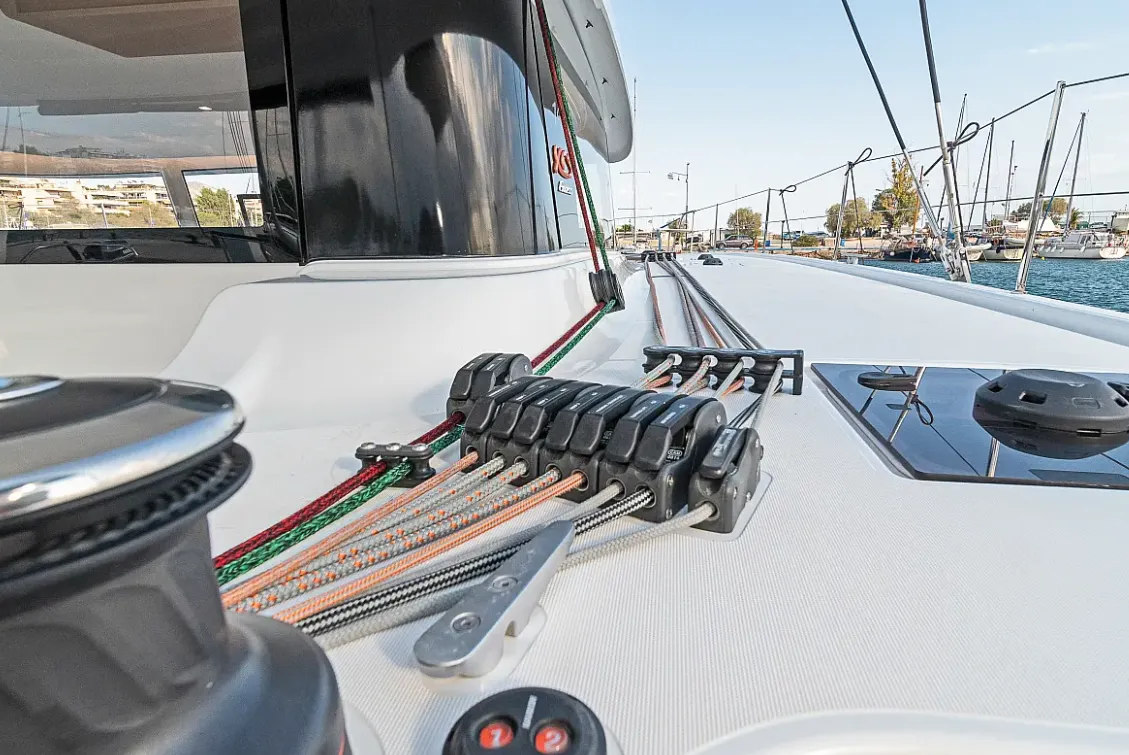 Deck of Tiramisu, a Excess 14 catamaran at Municipal Unit of Lefkada, Greece
