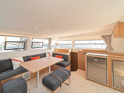 Galley of Tiramisu, a Excess 14 catamaran at Municipal Unit of Lefkada, Greece