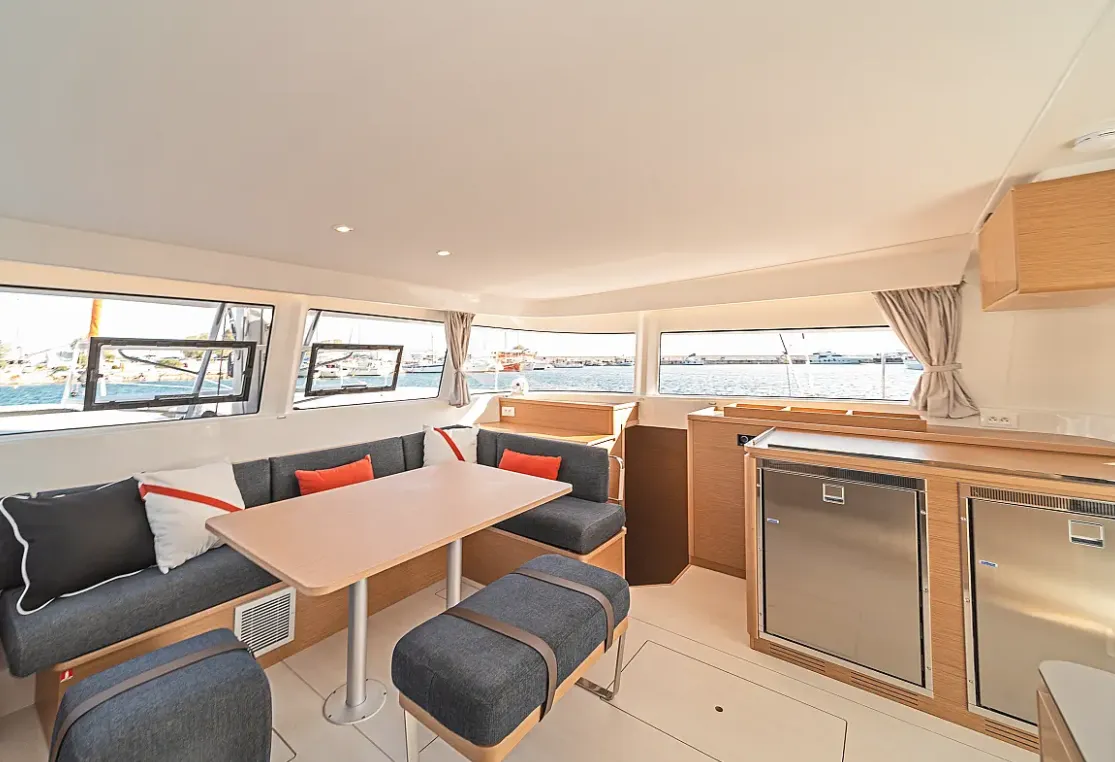 Galley of Tiramisu, a Excess 14 catamaran at Municipal Unit of Lefkada, Greece