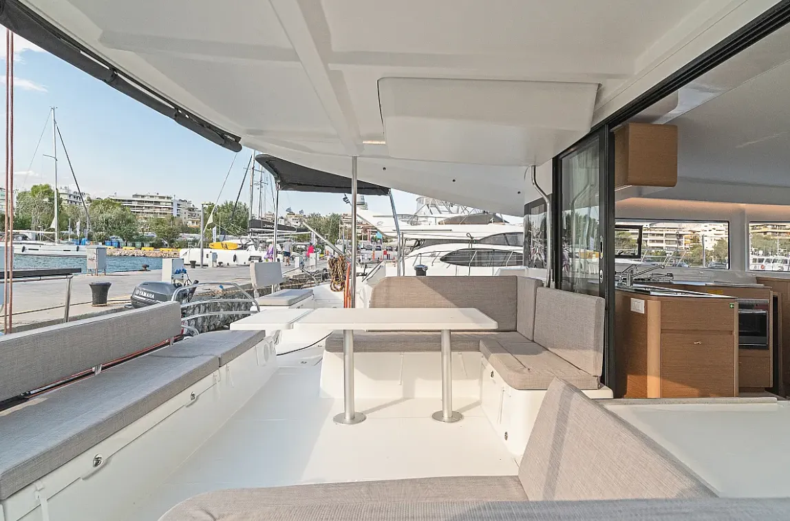 Deck of Tiramisu, a Excess 14 catamaran at Municipal Unit of Lefkada, Greece