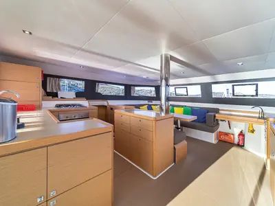 Galley of Bro, a Dufour 48 Catamaran catamaran at Primošten, Croatia