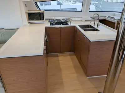 Galley of Maravela, a Bali 5.4 catamaran at Parham Town, British Virgin Islands
