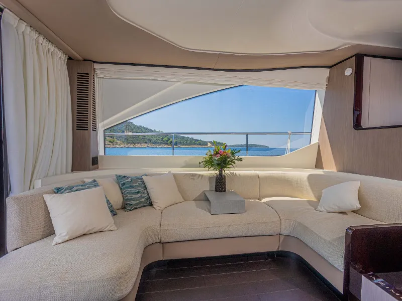 Salon of Genesis, a Azimut 60 motorboat at Primošten, Croatia