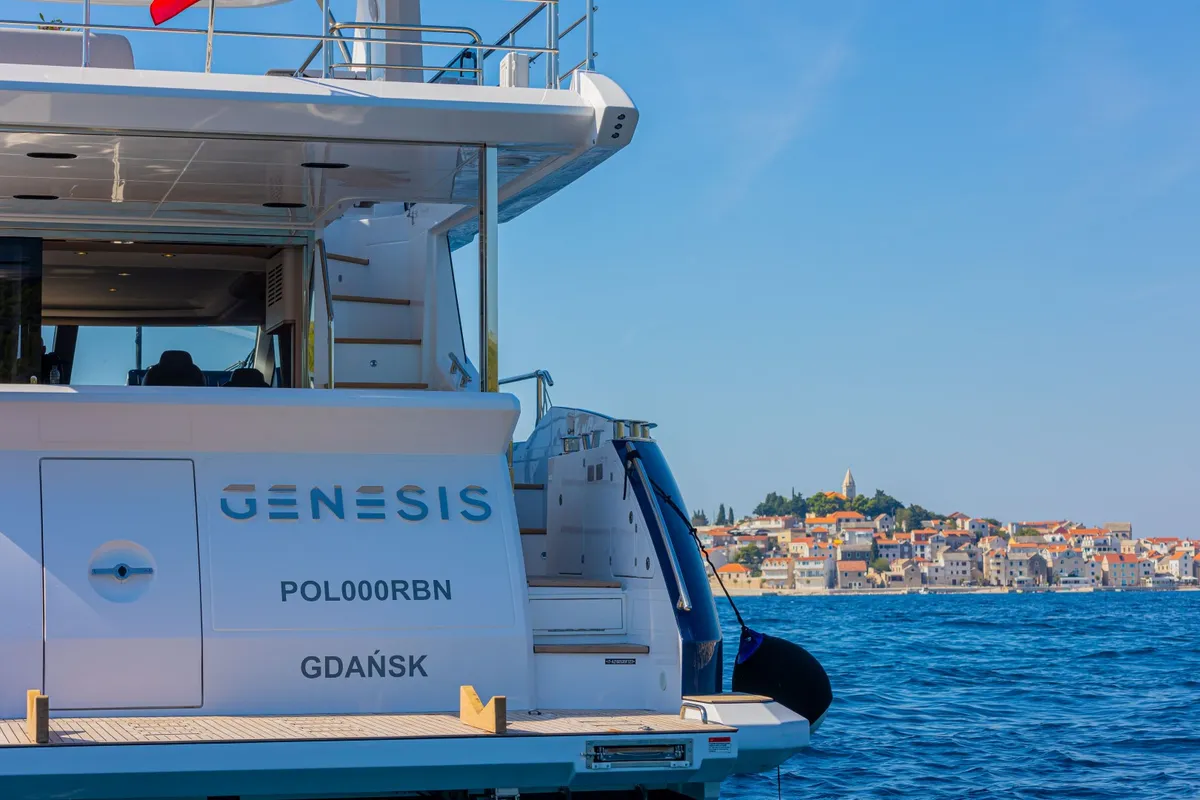 Genesis, a Azimut 60 motorboat at Primošten, Croatia