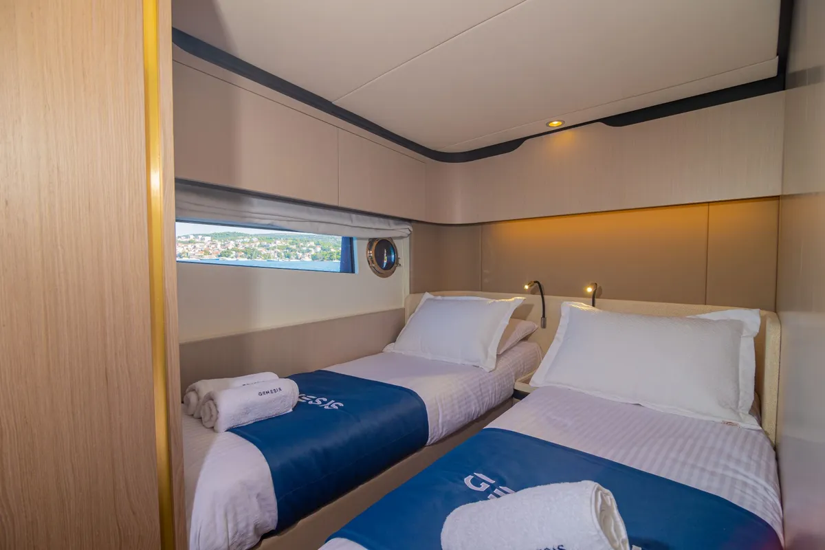 Cabin on Genesis, a Azimut 60 motorboat at Primošten, Croatia