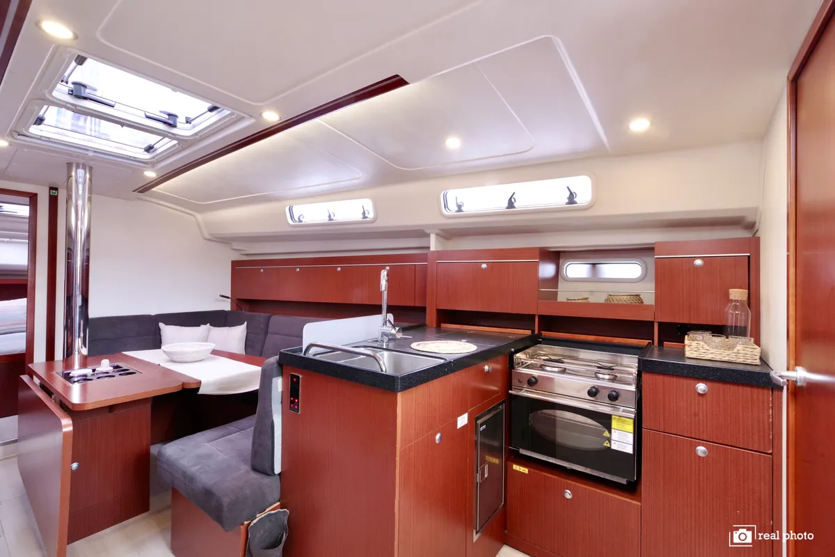 Galley of Talia, a Hanse 415 sailboat at Puntone di Scarlino, Italy