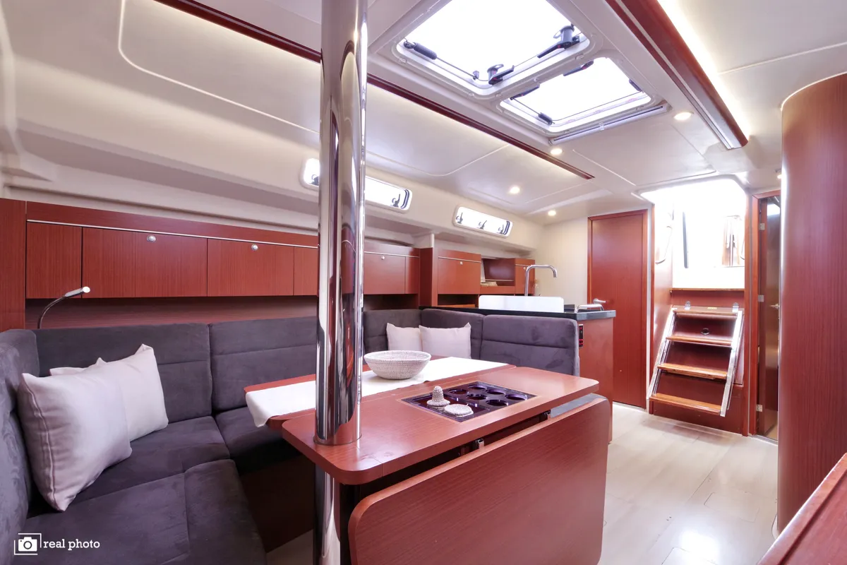 Salon of Talia, a Hanse 415 sailboat at Puntone di Scarlino, Italy