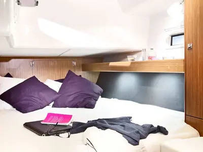 Cabin on Optima Prime, a Bavaria Cruiser 46 sailboat at Grad Kaštela, Croatia