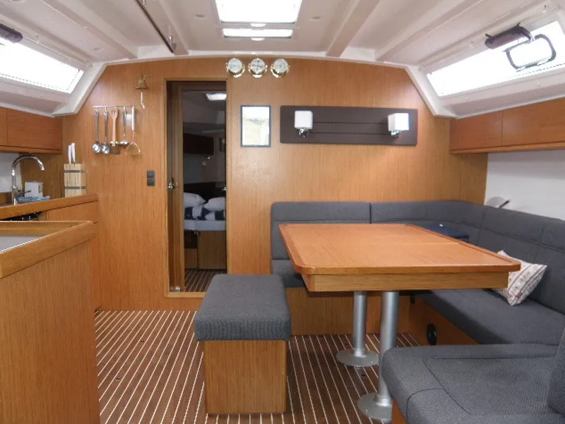 Salon of Optima Prime, a Bavaria Cruiser 46 sailboat at Grad Kaštela, Croatia