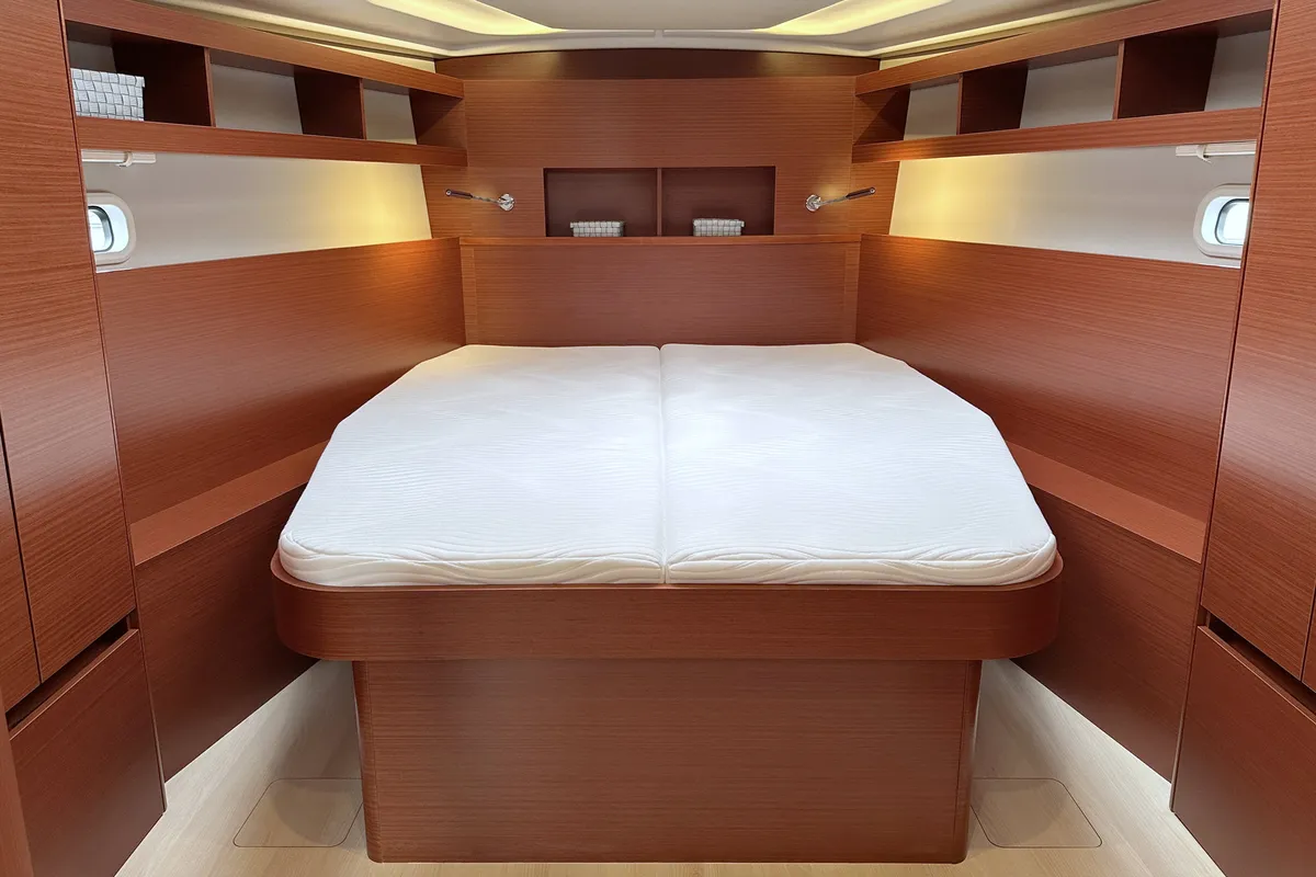 Cabin on Namaka Elua, a Hanse 458 sailboat at Palma de Mallorca, Spain