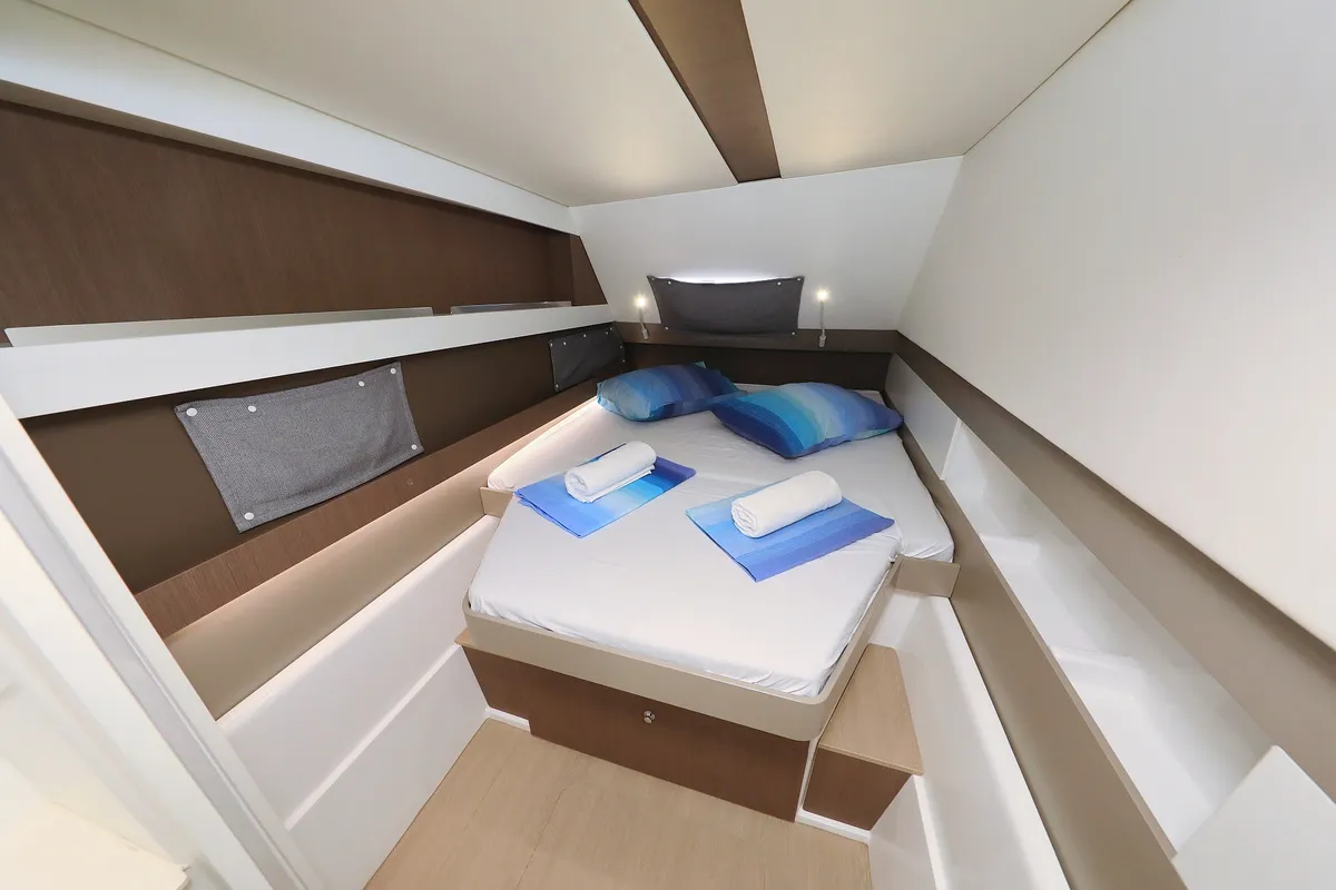 Cabin on Avaler, a Bali 4.1 catamaran at Dubrovnik, Croatia