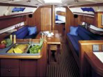 Salon of Irene, a Bavaria 36 Cruiser sailboat at Municipal Unit of Palairos, Greece