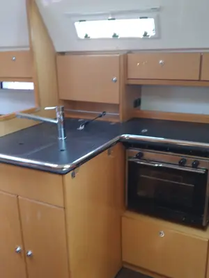 Galley of Irene, a Bavaria 36 Cruiser sailboat at Municipal Unit of Palairos, Greece