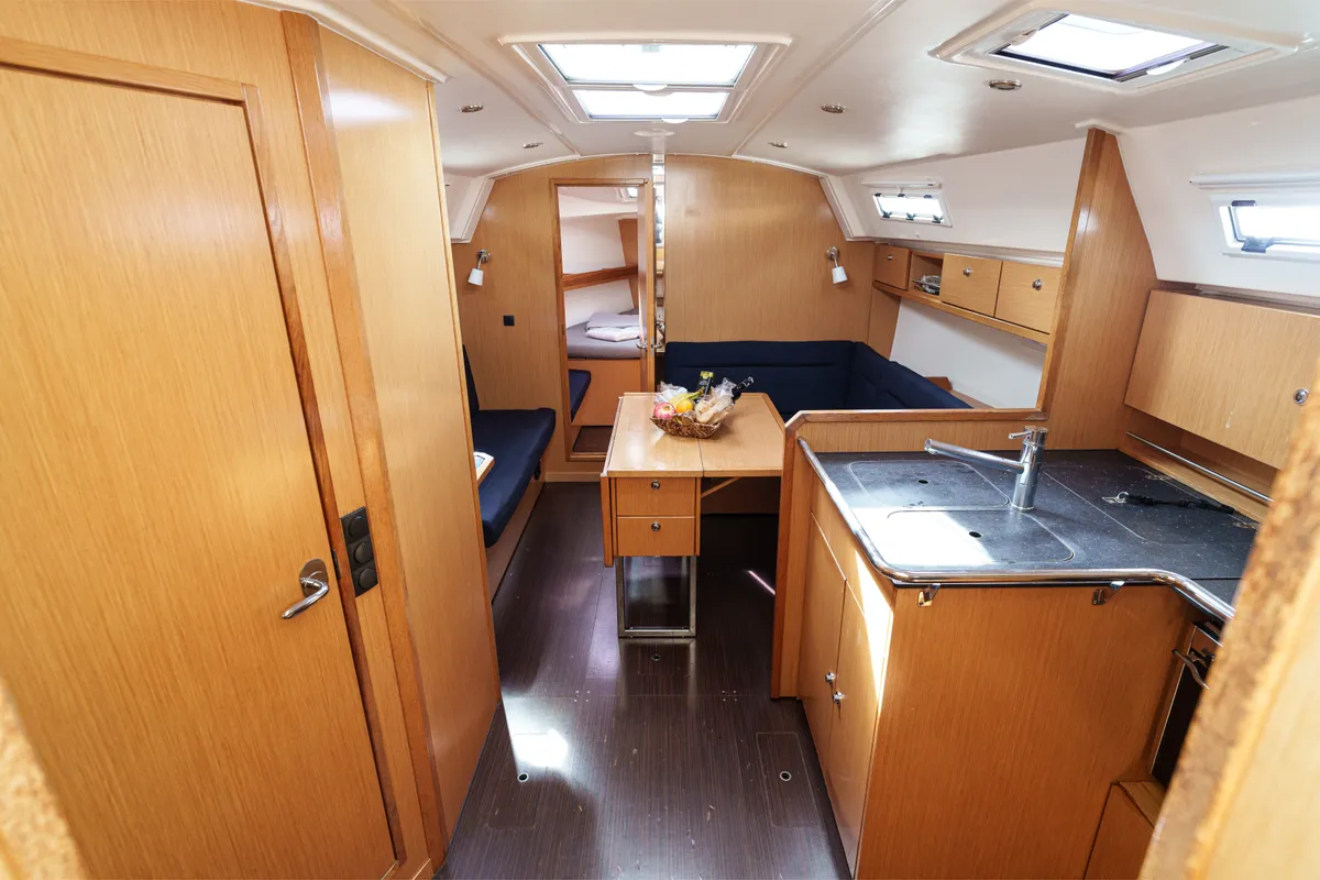 Salon of Irene, a Bavaria 36 Cruiser sailboat at Municipal Unit of Palairos, Greece