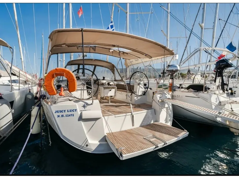JUICY LUCY, a Jeanneau Sun Odyssey 519 sailboat at Lefkada, Greece
