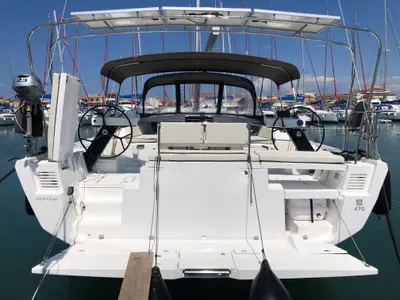 Emphasis, a Dufour 470 sailboat at Municipal Unit of Lefkada, Greece