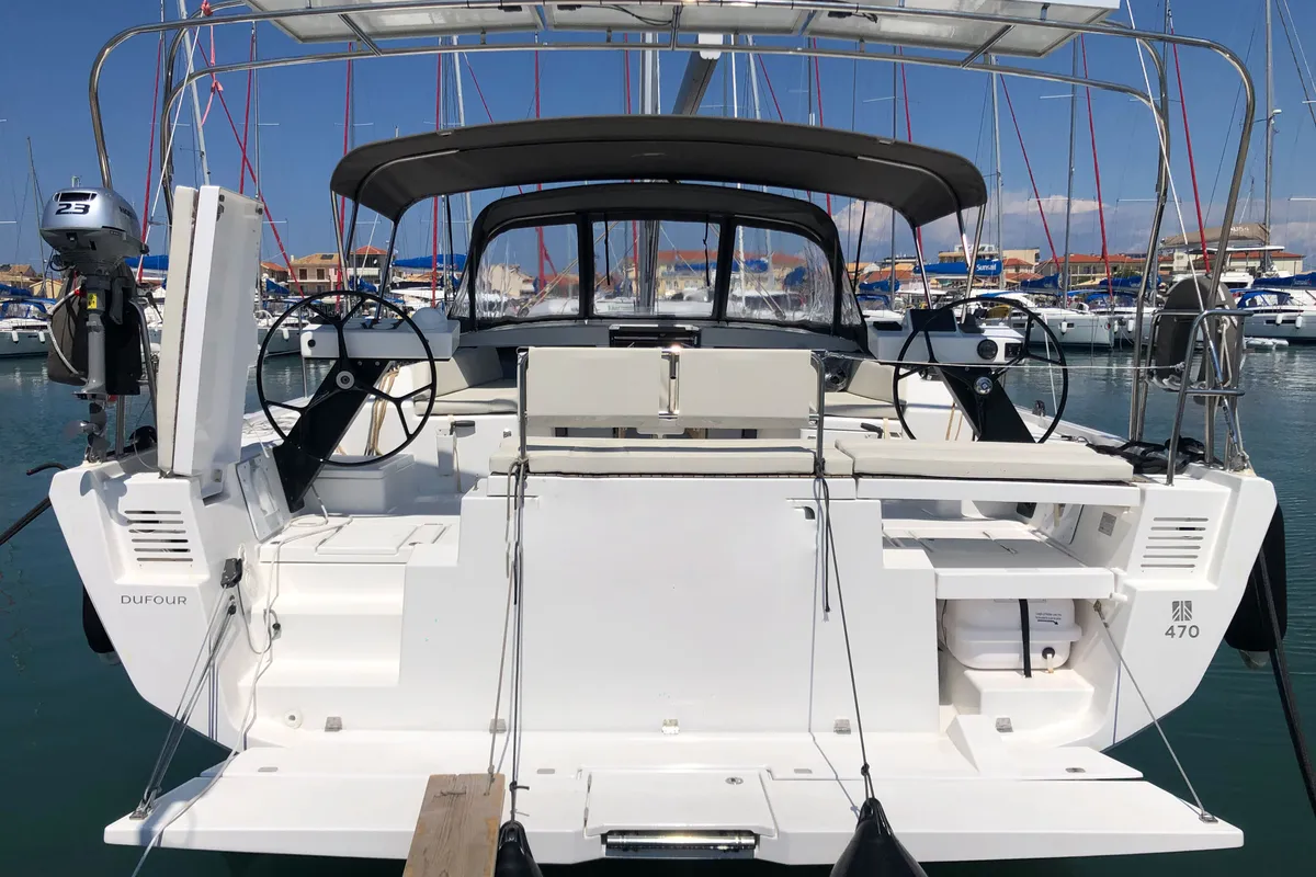Emphasis, a Dufour 470 sailboat at Municipal Unit of Lefkada, Greece
