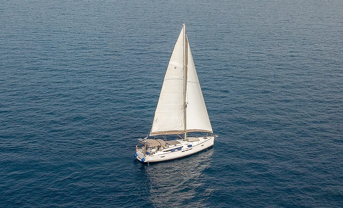 Exterior view of Promise, a Jeanneau Sun Odyssey 509 sailboat at Athens, Greece