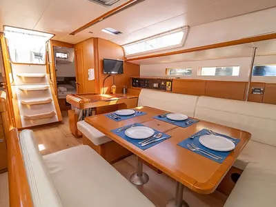 Salon of Promise, a Jeanneau Sun Odyssey 509 sailboat at Athens, Greece