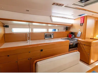 Galley of Promise, a Jeanneau Sun Odyssey 509 sailboat at Athens, Greece