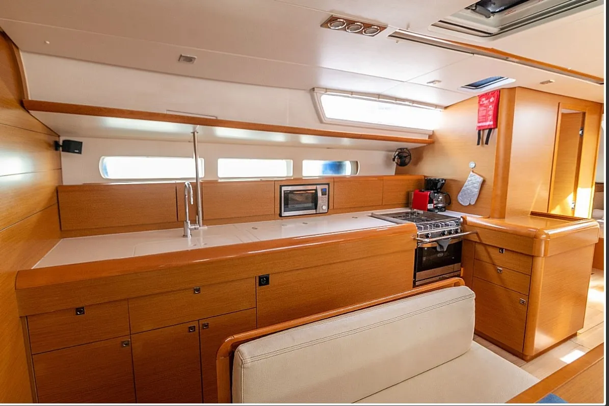Galley of Promise, a Jeanneau Sun Odyssey 509 sailboat at Athens, Greece