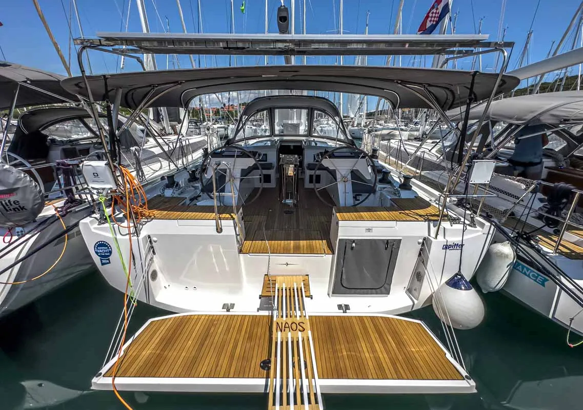 Cockpit of Naos, a Bavaria C46 sailboat at Grad Pula, Croatia