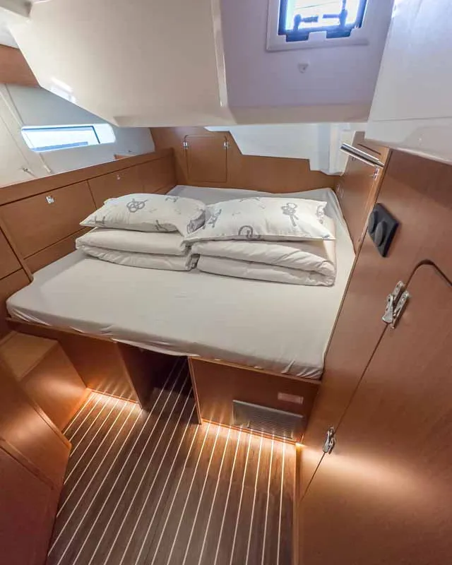 Cabin on Naos, a Bavaria C46 sailboat at Grad Pula, Croatia