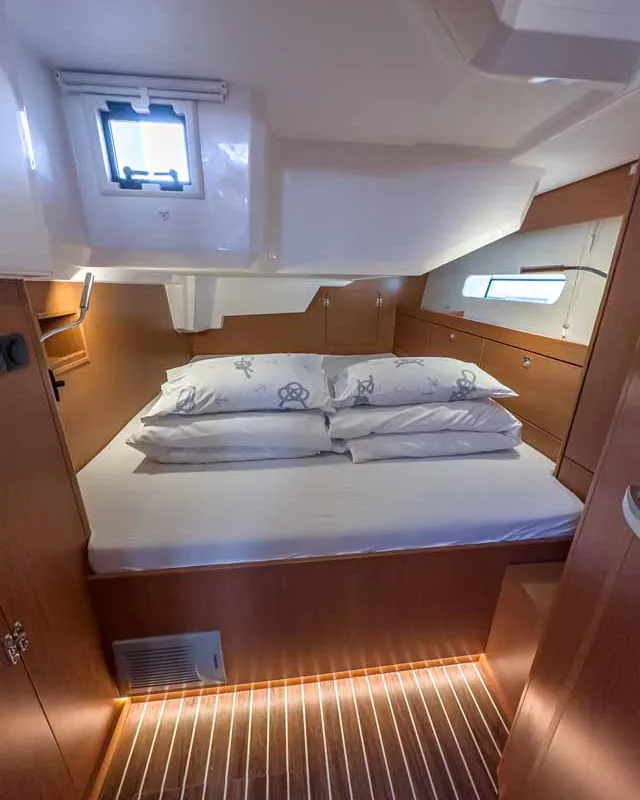Cabin on Naos, a Bavaria C46 sailboat at Grad Pula, Croatia