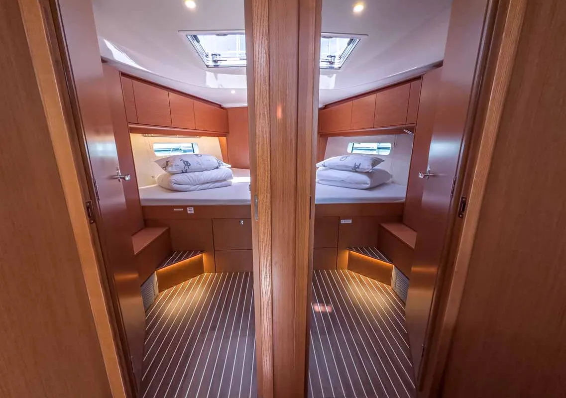 Cabin on Naos, a Bavaria C46 sailboat at Grad Pula, Croatia