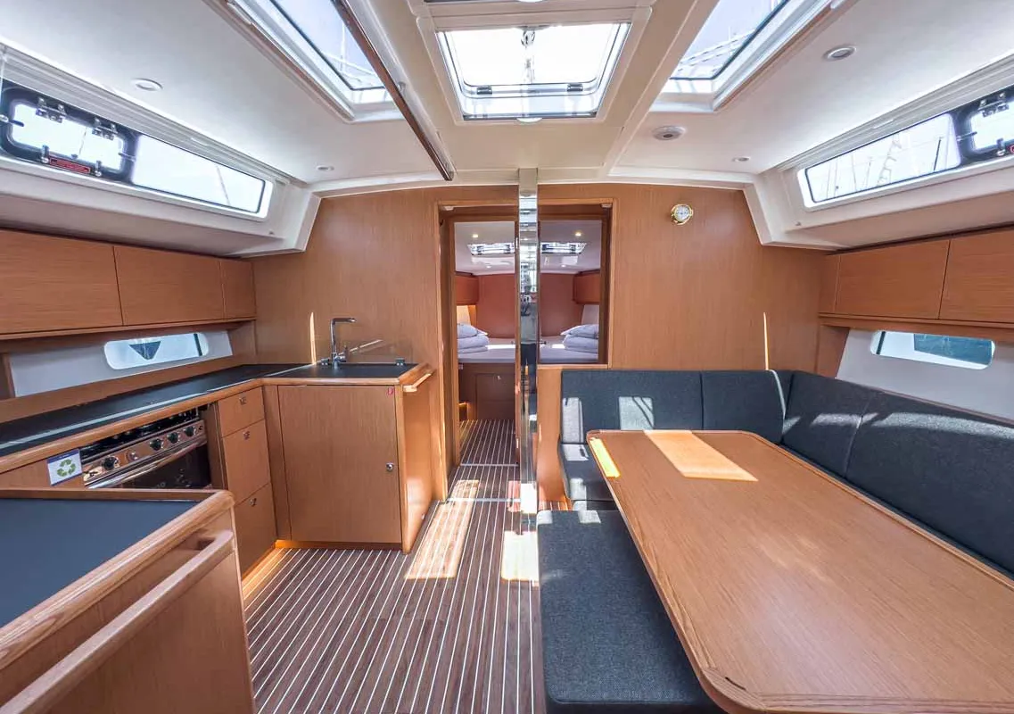 Galley of Naos, a Bavaria C46 sailboat at Grad Pula, Croatia