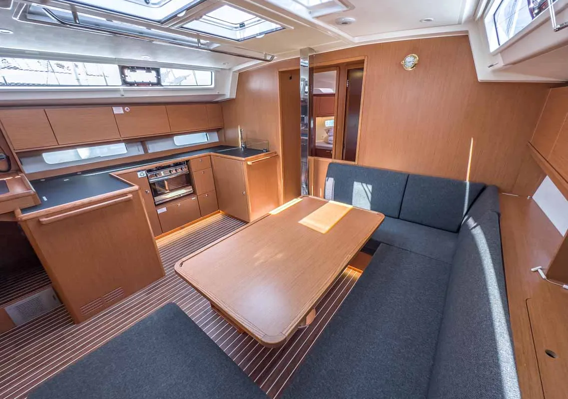 Galley of Naos, a Bavaria C46 sailboat at Grad Pula, Croatia