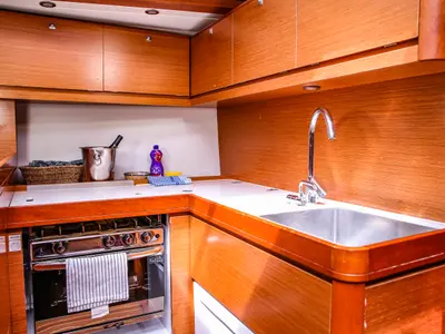 Galley of Eurus, a Dufour 520 GL sailboat at Primošten, Croatia