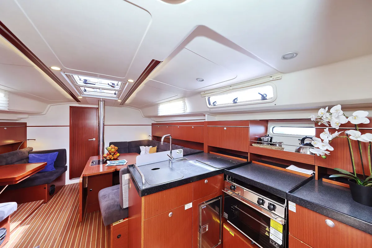Galley of Natali, a Hanse 415 sailboat at Grad Biograd na Moru, Croatia