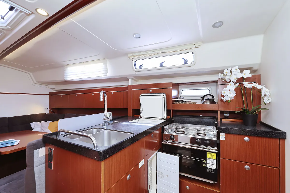 Galley of Natali, a Hanse 415 sailboat at Grad Biograd na Moru, Croatia