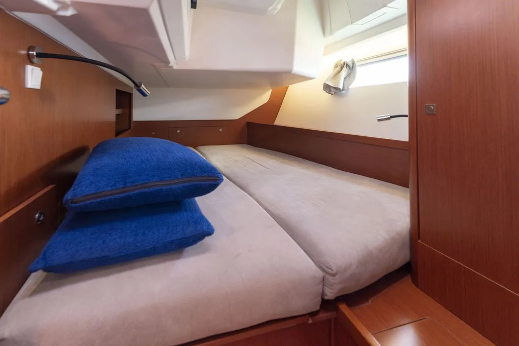 Cabin on Avalon, a Beneteau Oceanis 45 sailboat at Port de Pollença, Spain