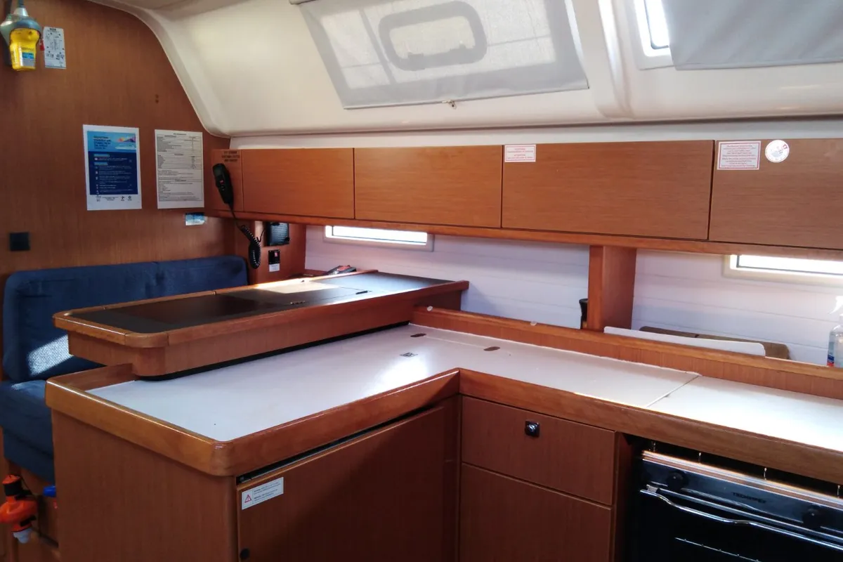 Galley of Callisti, a Bavaria Cruiser 51 sailboat at Kos, Greece