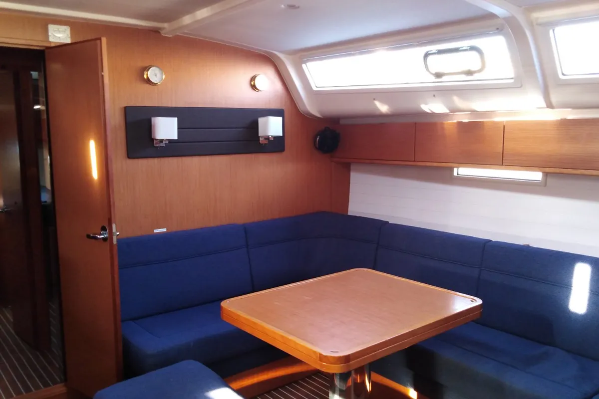 Salon of Callisti, a Bavaria Cruiser 51 sailboat at Kos, Greece