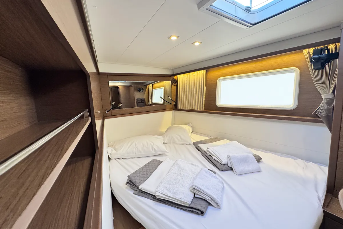 Cabin on Salty Love, a Lagoon 450 Sport catamaran at Municipal Unit of Lefkada, Greece