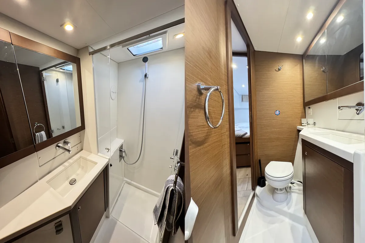 Head on Salty Love, a Lagoon 450 Sport catamaran at Municipal Unit of Lefkada, Greece