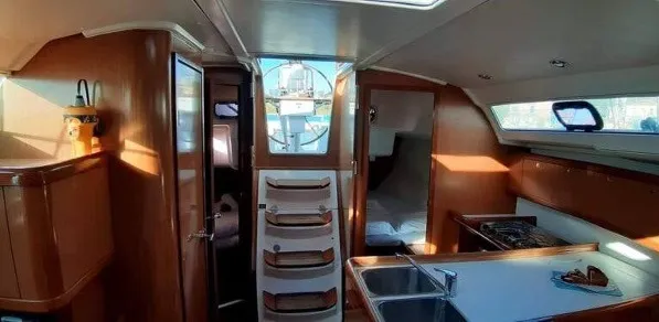 Salon of Maria, a Beneteau Oceanis 37 sailboat at Municipal Unit of Palairos, Greece