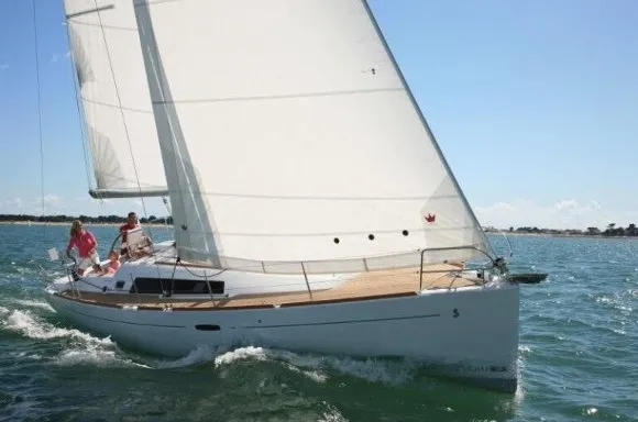 Exterior view of Maria, a Beneteau Oceanis 37 sailboat at Municipal Unit of Palairos, Greece