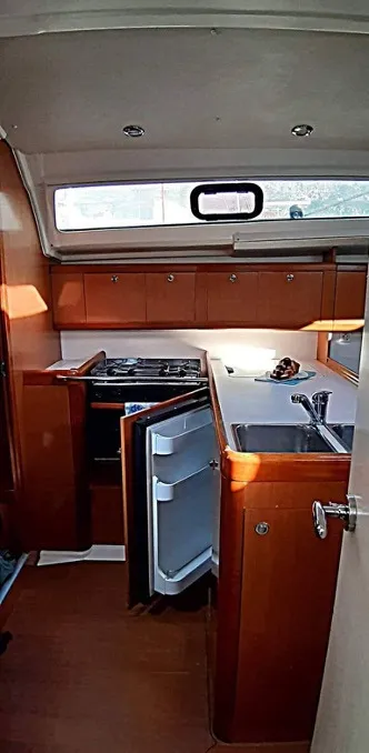 Galley of Maria, a Beneteau Oceanis 37 sailboat at Municipal Unit of Palairos, Greece