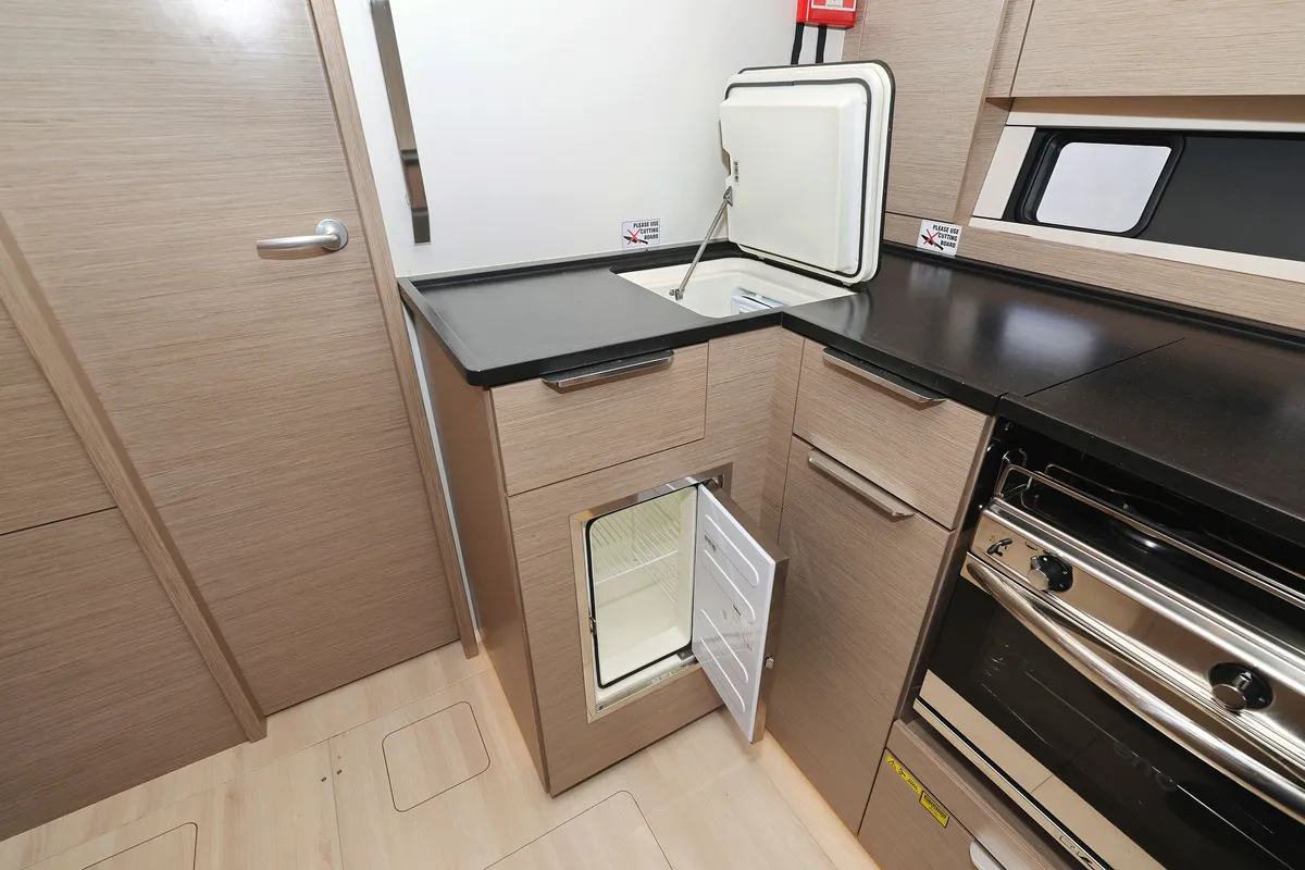 Galley of Infinity, a Hanse 460 sailboat at Grad Biograd na Moru, Croatia