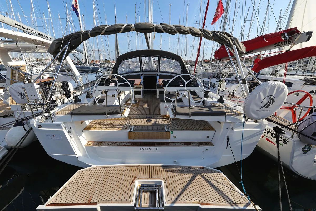 Exterior view of Infinity, a Hanse 460 sailboat at Grad Biograd na Moru, Croatia